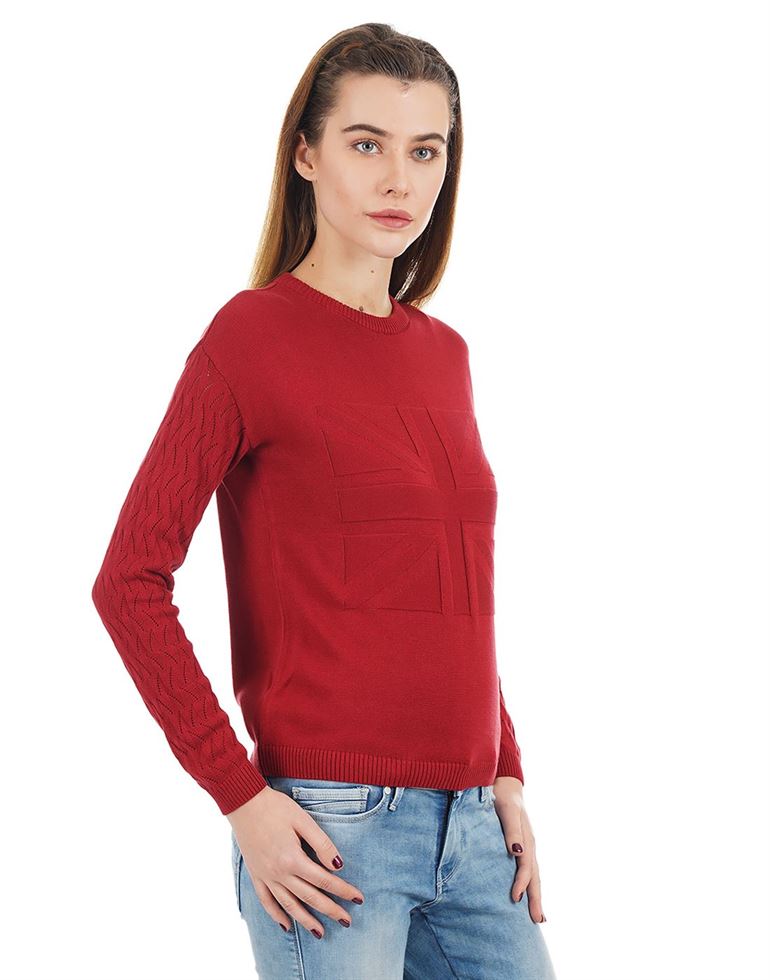 Pepe Jeans London Women Casual Wear Red Sweater